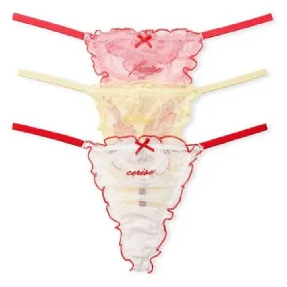 VICTORIA'S SECRET Multipack Embroidered G String Thongs